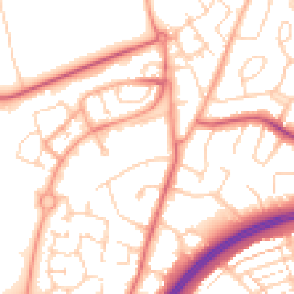 Daytime road noise heatmap for WD25 7BX