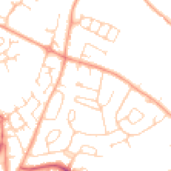 Daytime road noise heatmap for WD25 7EL