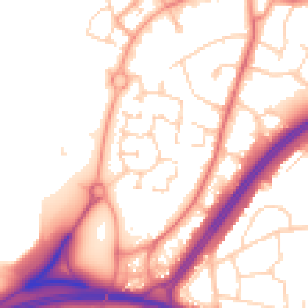 Daytime road noise heatmap for WD25 7GA