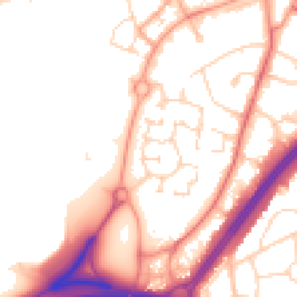 Daytime road noise heatmap for WD25 7GD