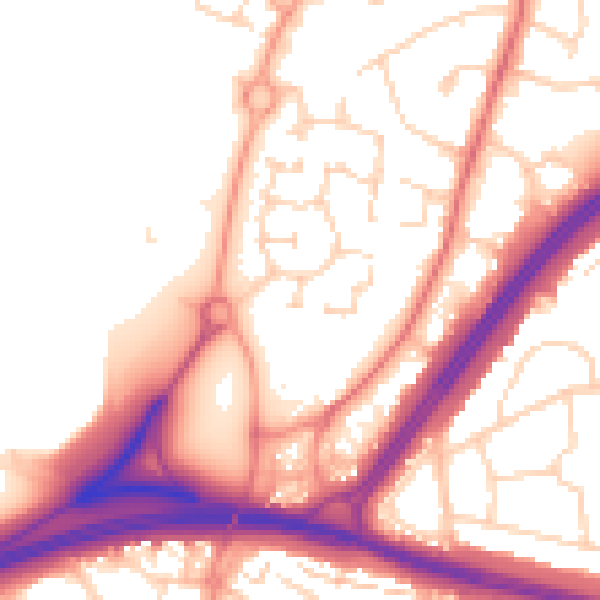 Daytime road noise heatmap for WD25 7GG