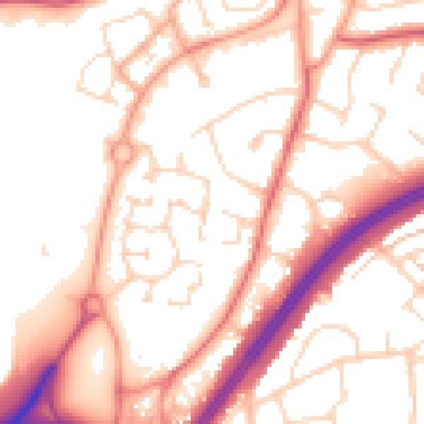 Daytime road noise heatmap for WD25 7GL