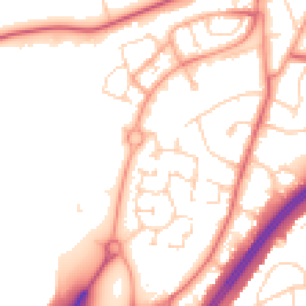 Daytime road noise heatmap for WD25 7GN