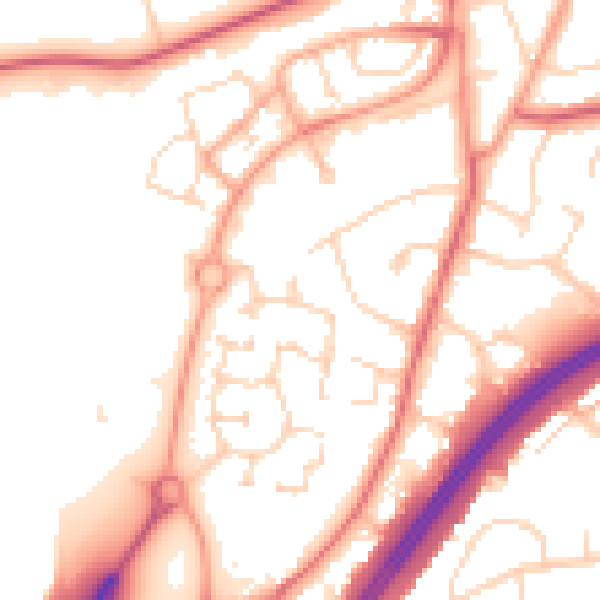 Daytime road noise heatmap for WD25 7GP