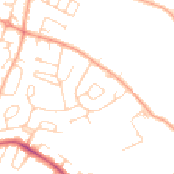Daytime road noise heatmap for WD25 7HZ