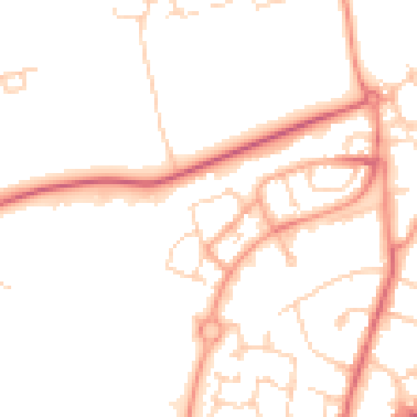 Daytime road noise heatmap for WD25 7NA