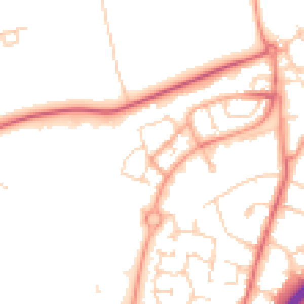 Daytime road noise heatmap for WD25 7ND