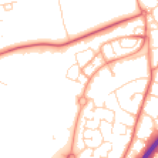 Daytime road noise heatmap for WD25 7NF