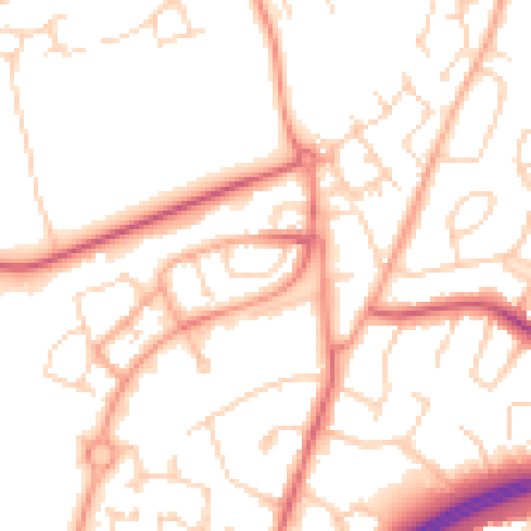 Daytime road noise heatmap for WD25 7NN