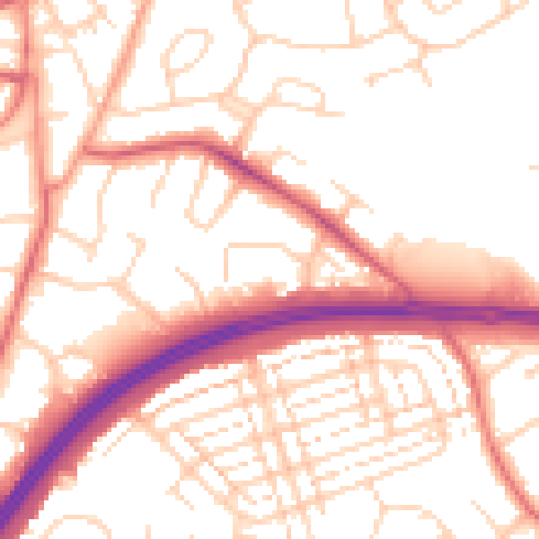 Daytime road noise heatmap for WD25 7QP