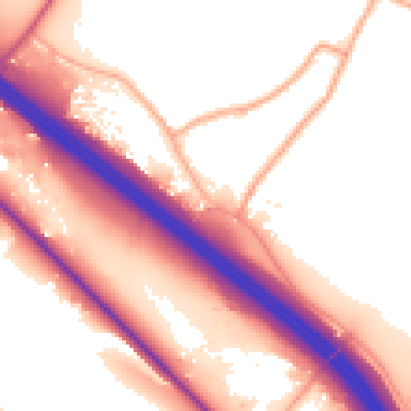 Daytime road noise heatmap for WD25 8DN