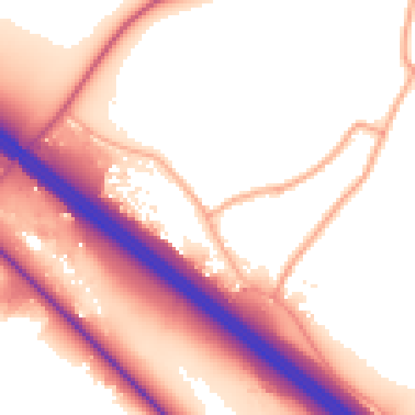 Daytime road noise heatmap for WD25 8DP
