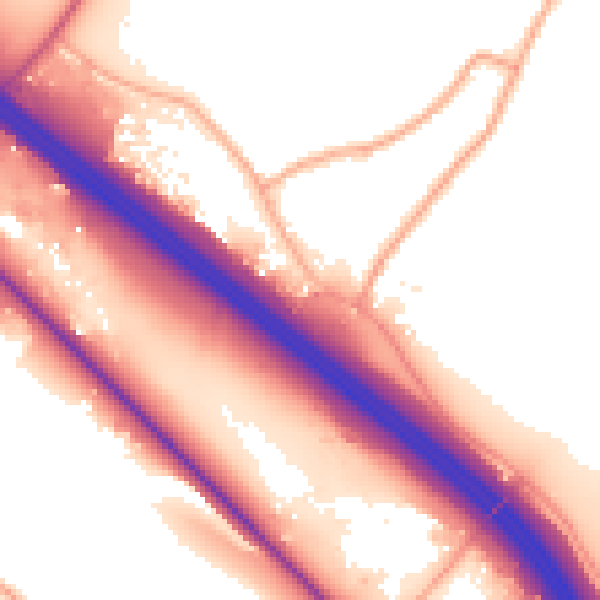 Daytime road noise heatmap for WD25 8EY