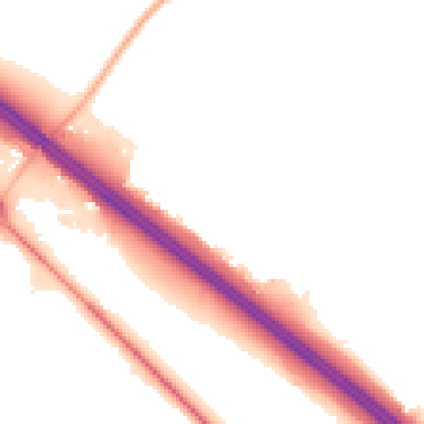 Night-time road noise heatmap for WD25 8FB