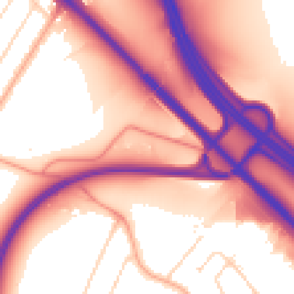 Daytime road noise heatmap for WD25 8HN