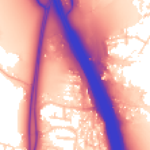 Daytime road noise heatmap for WD25 9BS