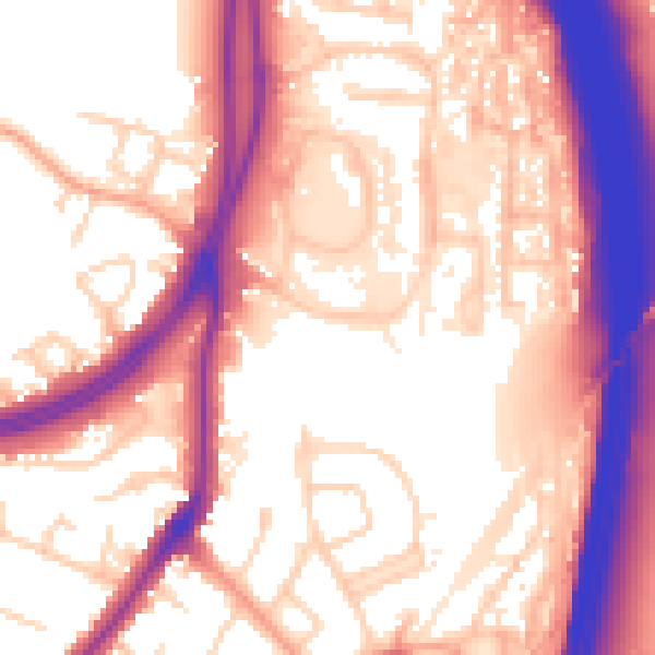 Daytime road noise heatmap for WD25 9NS