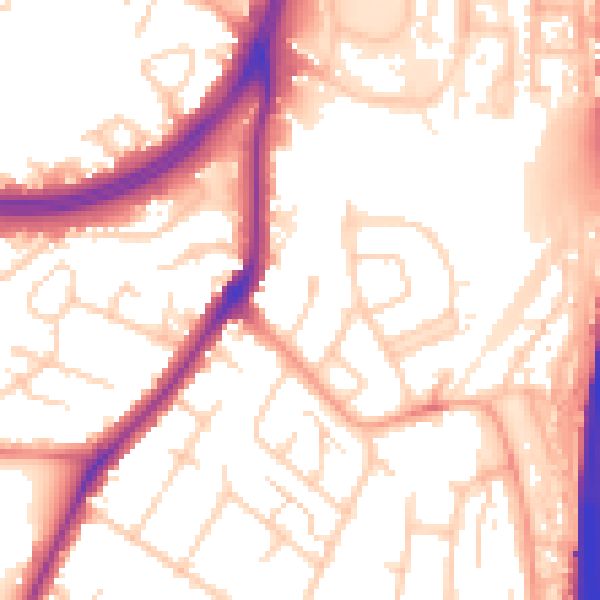 Daytime road noise heatmap for WD25 9QW