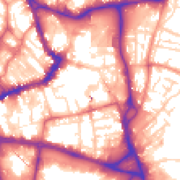Daytime road noise heatmap for WF1 1AD
