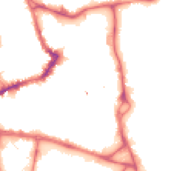 Night-time road noise heatmap for WF1 1AD
