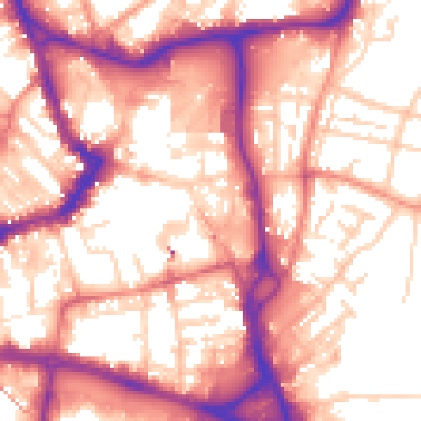 Daytime road noise heatmap for WF1 1AH