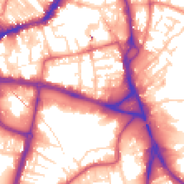 Daytime road noise heatmap for WF1 1AJ