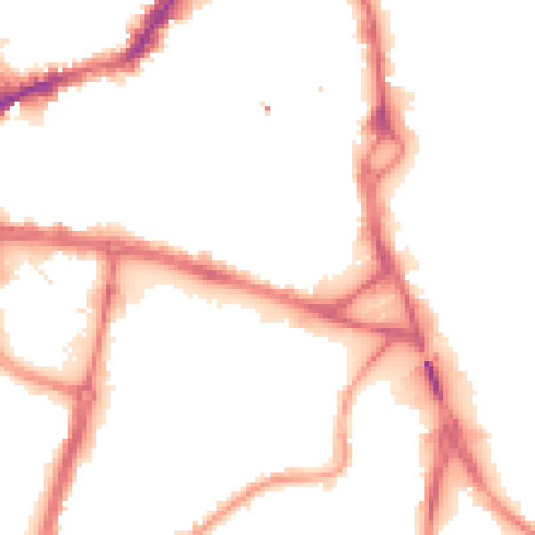 Night-time road noise heatmap for WF1 1AJ