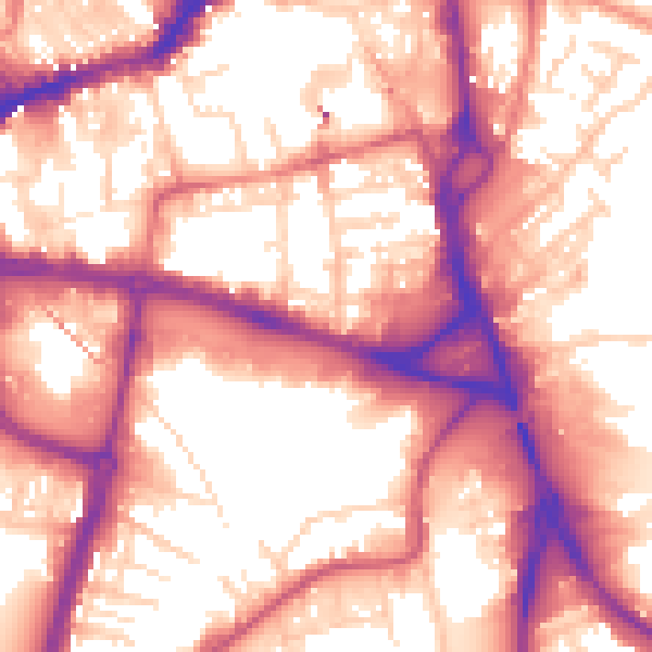 Daytime road noise heatmap for WF1 1AL