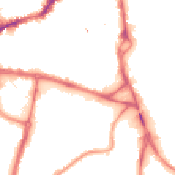Night-time road noise heatmap for WF1 1AL