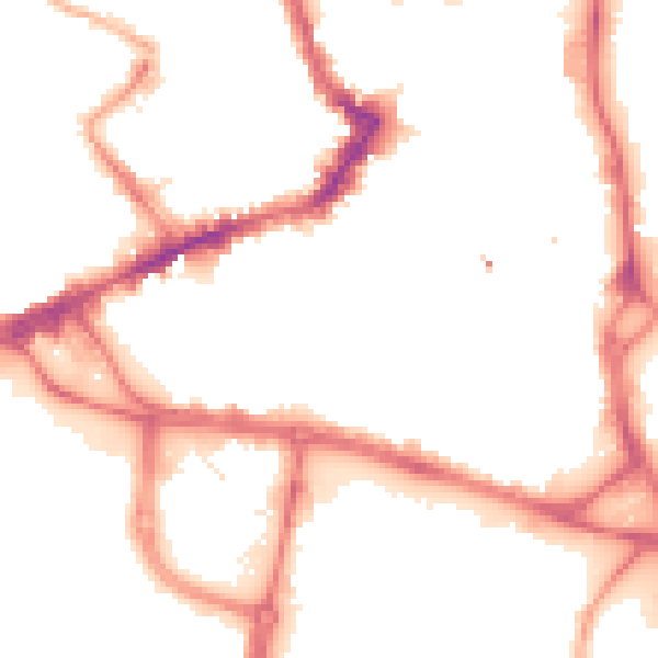 Night-time road noise heatmap for WF1 1AN