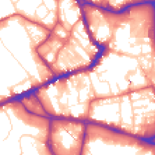 Daytime road noise heatmap for WF1 1BD