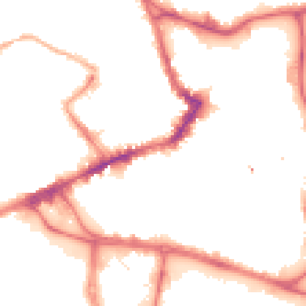Night-time road noise heatmap for WF1 1BW