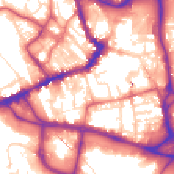 Daytime road noise heatmap for WF1 1DF