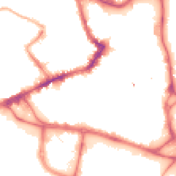 Night-time road noise heatmap for WF1 1DF