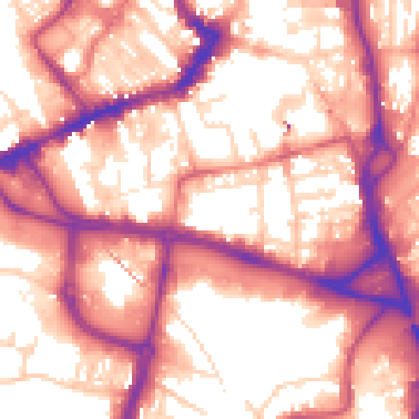 Daytime road noise heatmap for WF1 1DG