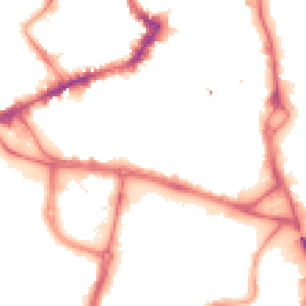 Night-time road noise heatmap for WF1 1DG