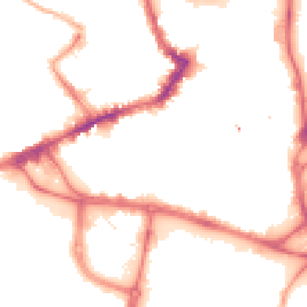 Night-time road noise heatmap for WF1 1DH