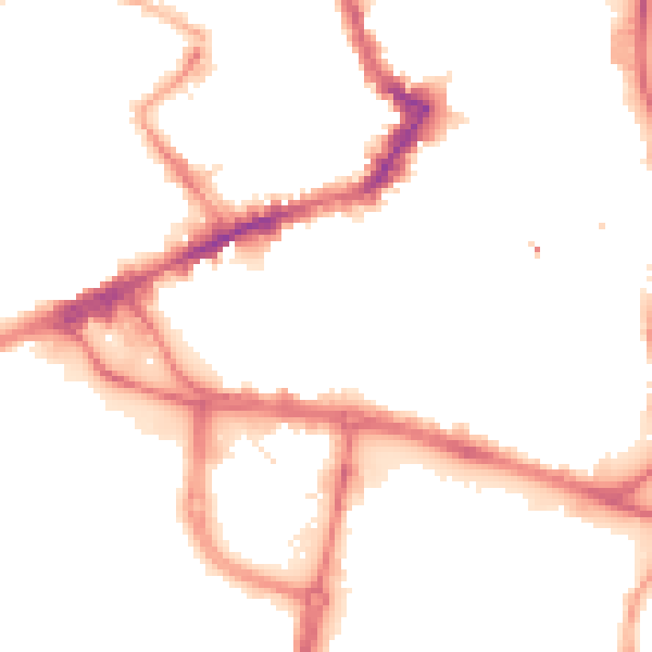 Night-time road noise heatmap for WF1 1DL