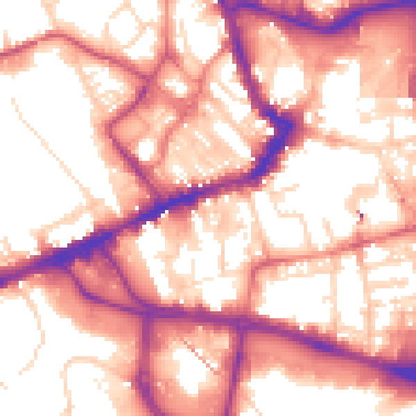 Daytime road noise heatmap for WF1 1EH