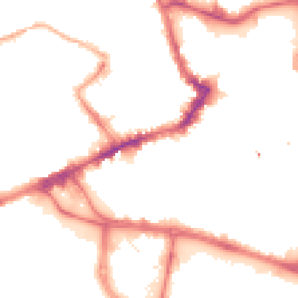 Night-time road noise heatmap for WF1 1EH