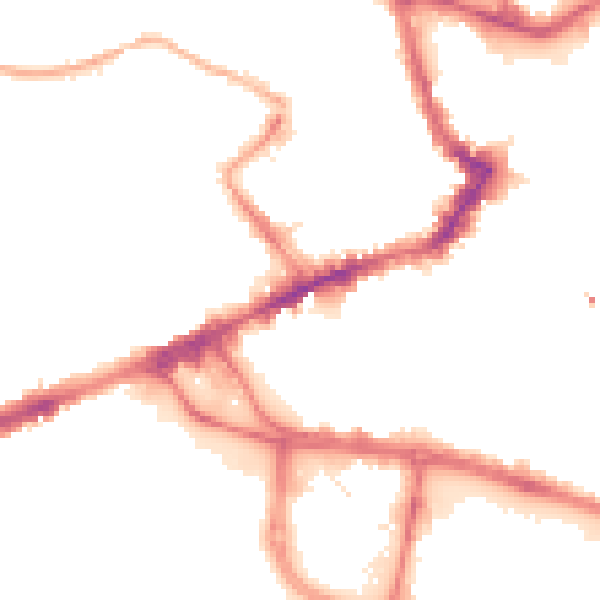 Night-time road noise heatmap for WF1 1EL