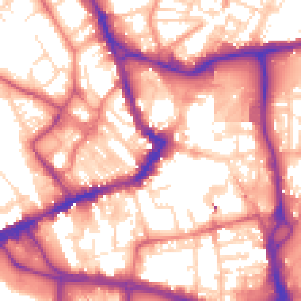 Daytime road noise heatmap for WF1 1HA