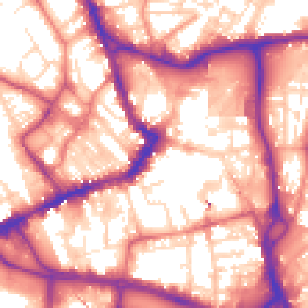 Daytime road noise heatmap for WF1 1HB