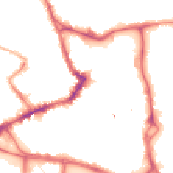 Night-time road noise heatmap for WF1 1HD