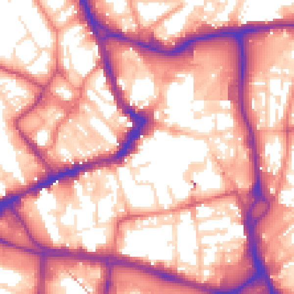 Daytime road noise heatmap for WF1 1HE