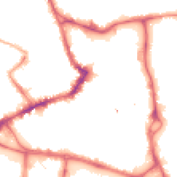 Night-time road noise heatmap for WF1 1HE