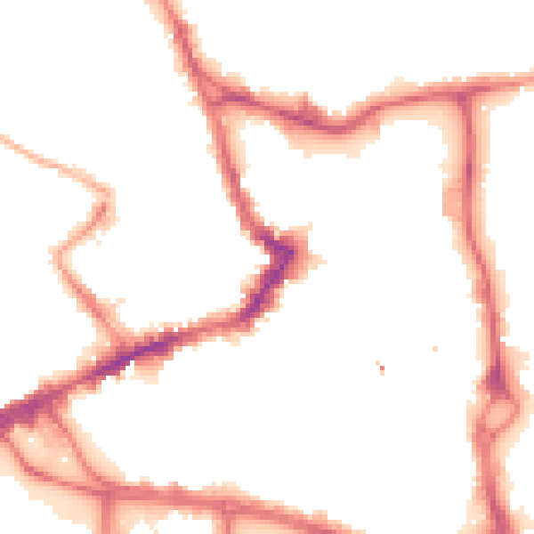 Night-time road noise heatmap for WF1 1HF