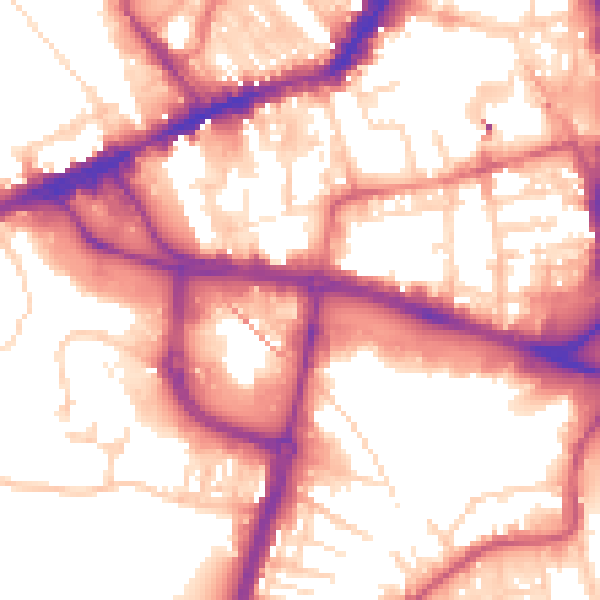 Daytime road noise heatmap for WF1 1HR