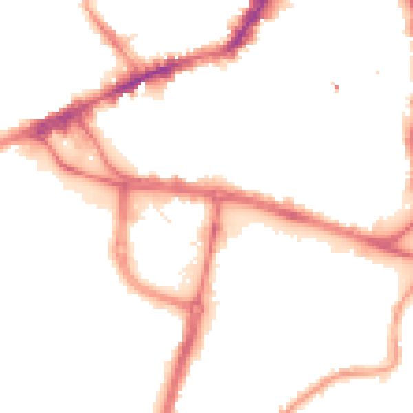 Night-time road noise heatmap for WF1 1HR