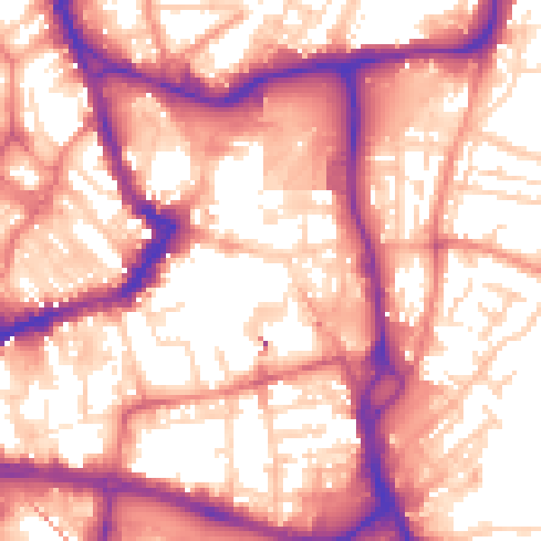 Daytime road noise heatmap for WF1 1HS